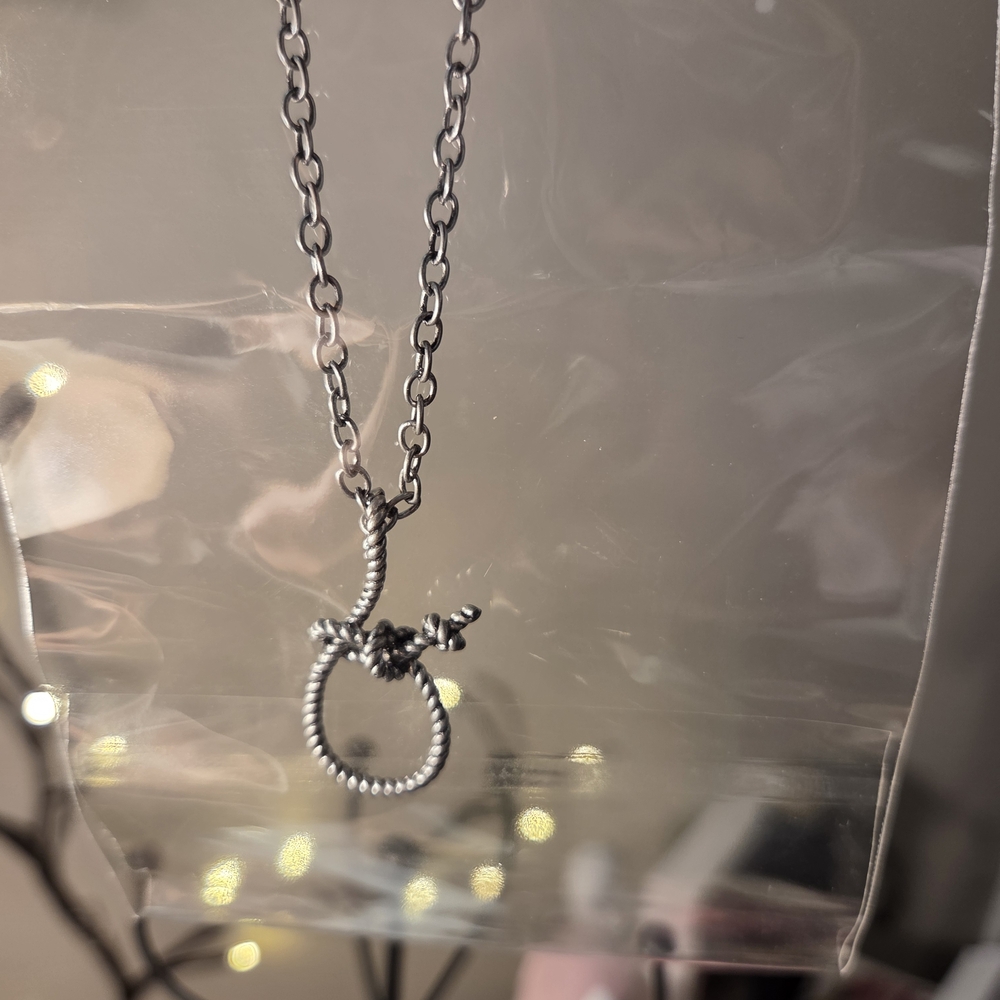 Chic Silver Necklace with Horse Charm - Picture 2 of 3
